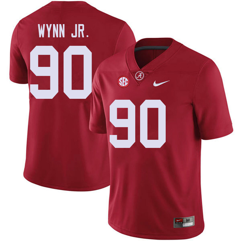 Men #90 Stephon Wynn Jr. Alabama Crimson Tide College Football Jerseys Sale-Red